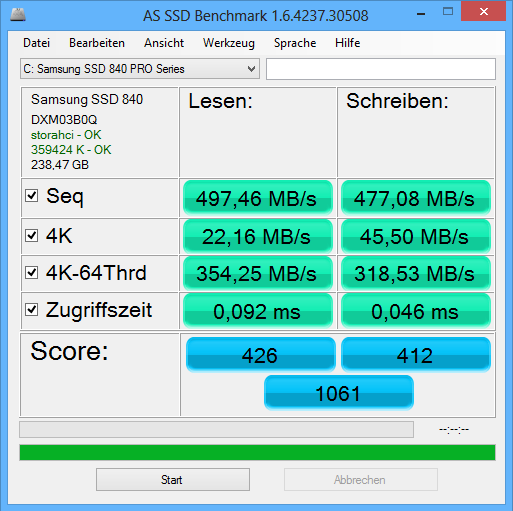 AS SSD Benchmark - Samsung 840 Pro
